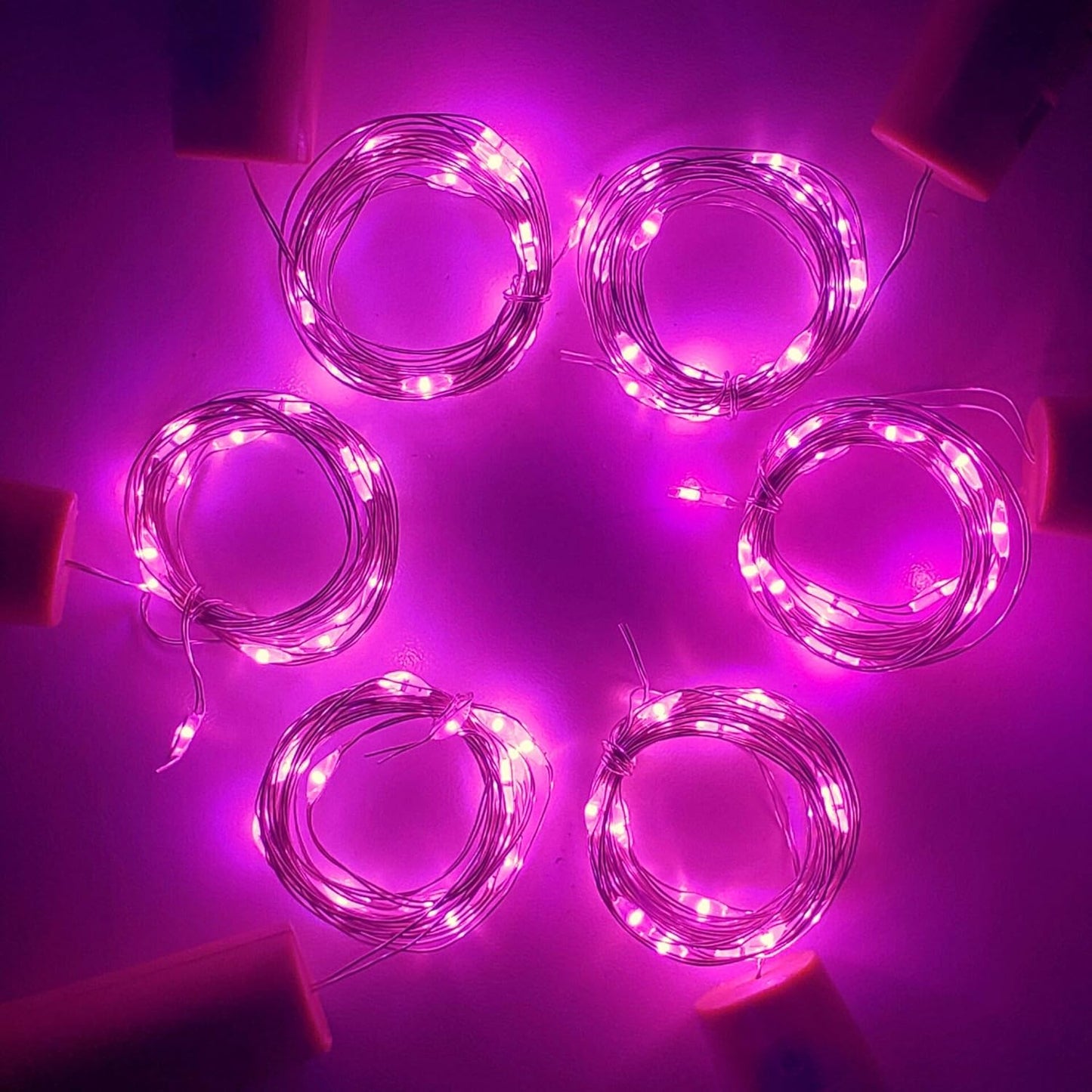 Wine Bottle Lights with Cork, Battery Operated 20 LED Cork Shape Silver Wire Colorful Fairy Mini String Lights(No Bottles) for DIY, Party, Decor, Christmas, Halloween,Wedding (3, Pink)