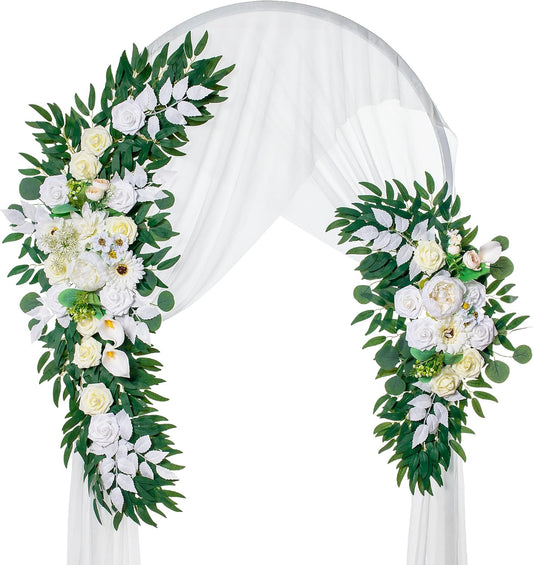 Wedding Arch Flowers, Artificial Flowers for Decoration, Large Flower Swag for Boho Styles Wedding Ceremony Floral Decor - Pack of 2