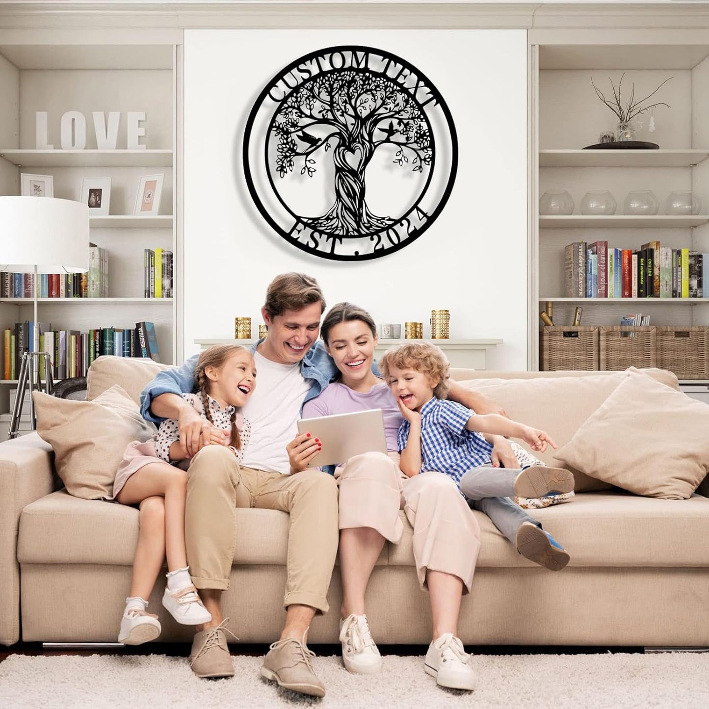 Personalized Tree of Life Metal Sign Wall Art Decor, Custom Wedding Gifts for Couples, Custom Family Name Sign, Christmas Valentine's Day Housewarming Gifts