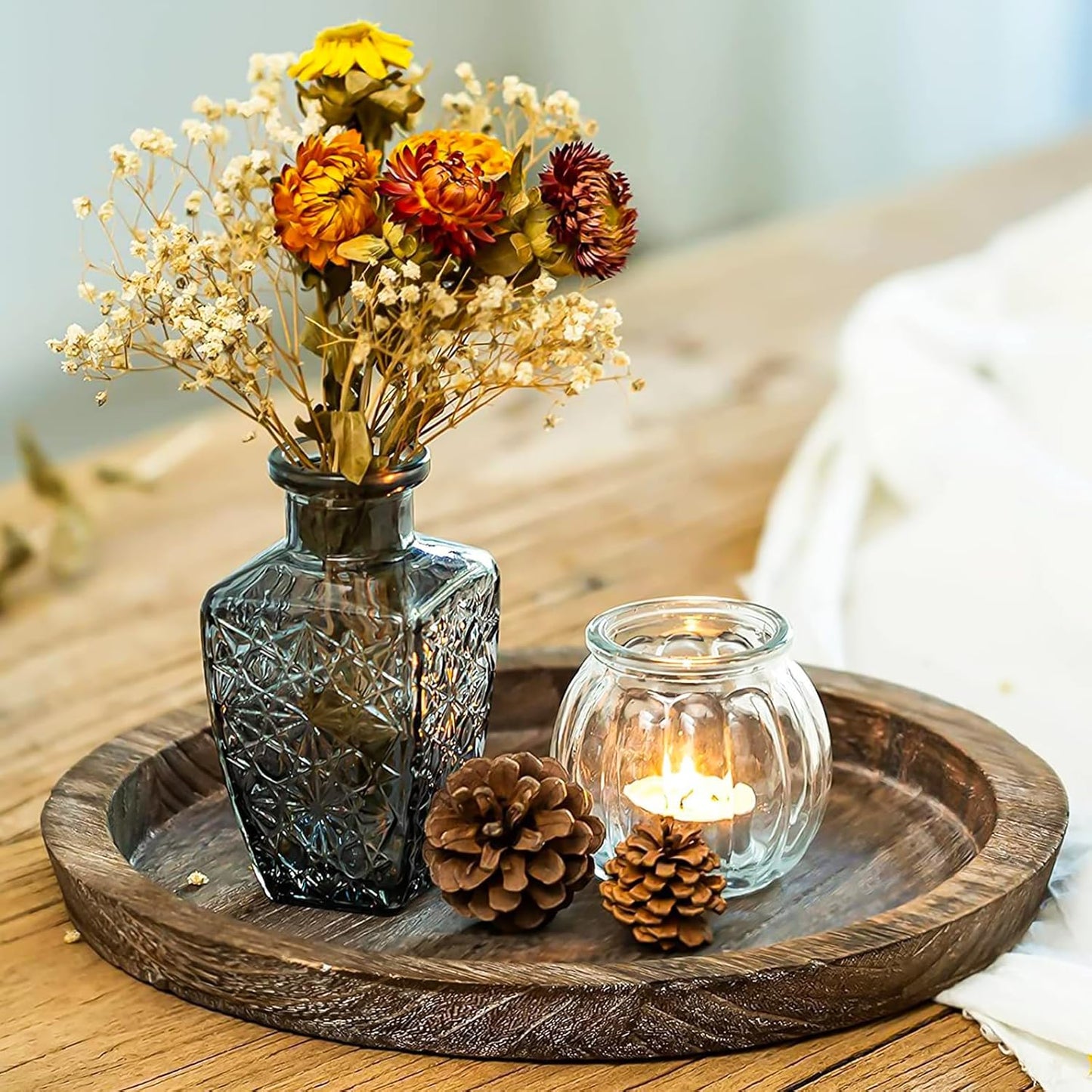 20 Pcs Black Glass Bud Vases- Set Gray Small Vases for Flowers, Vintage Style Cute Glass in Bulk for Centerpieces Rustic Decorative Flower Wedding Table Home Decor