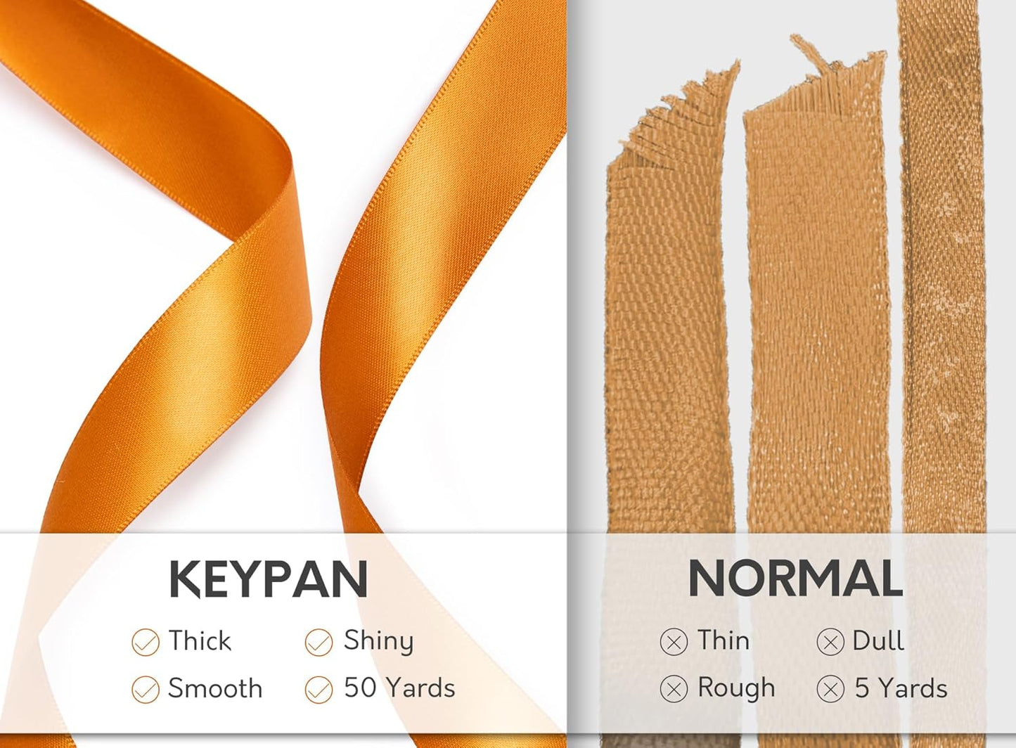 Satin Ribbon 7/8 Inch x 50 Yards Ginger Double-Faced Polyester Ribbons for Crafts Flower Bouquet Gift Wrapping Wedding Invitation