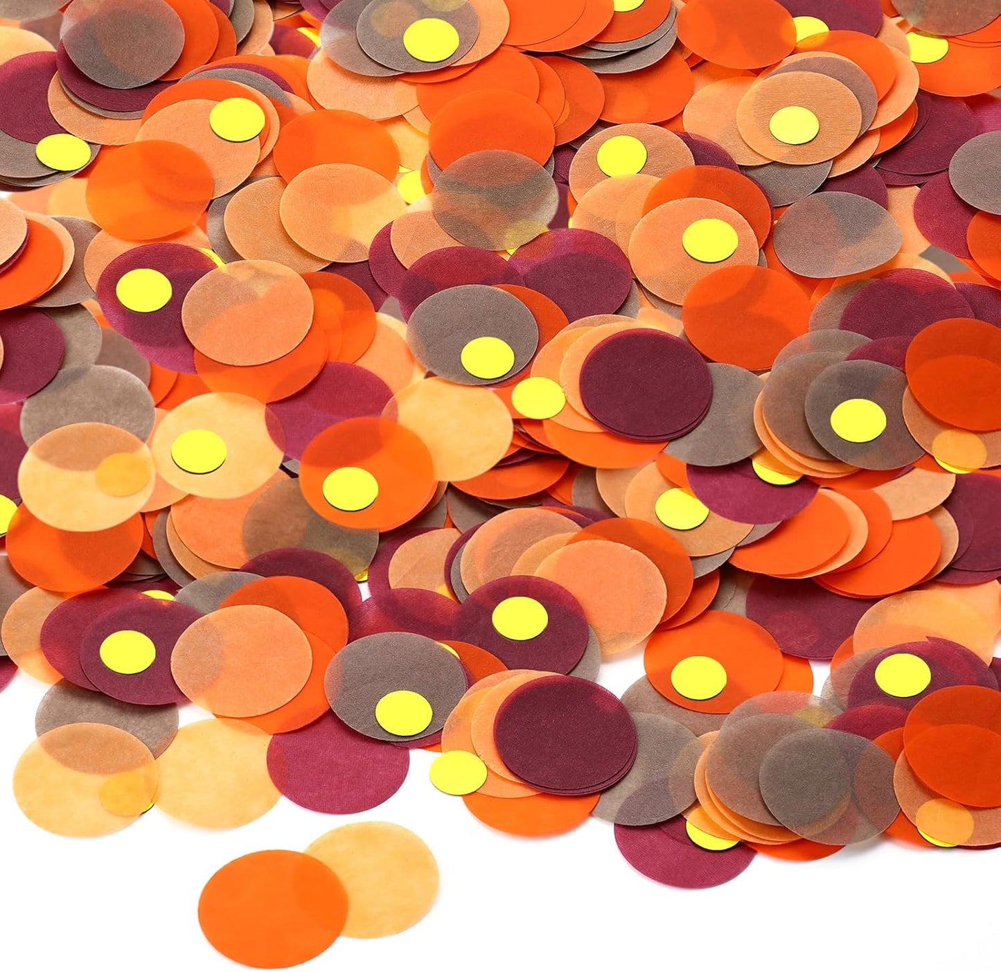 Skylety 1 Inch Thanksgiving Confetti for Table Decorations Orange Autumn Thanksgiving Party Decorations for Friendsgiving Harvest Party Supplies, 60g of Pack