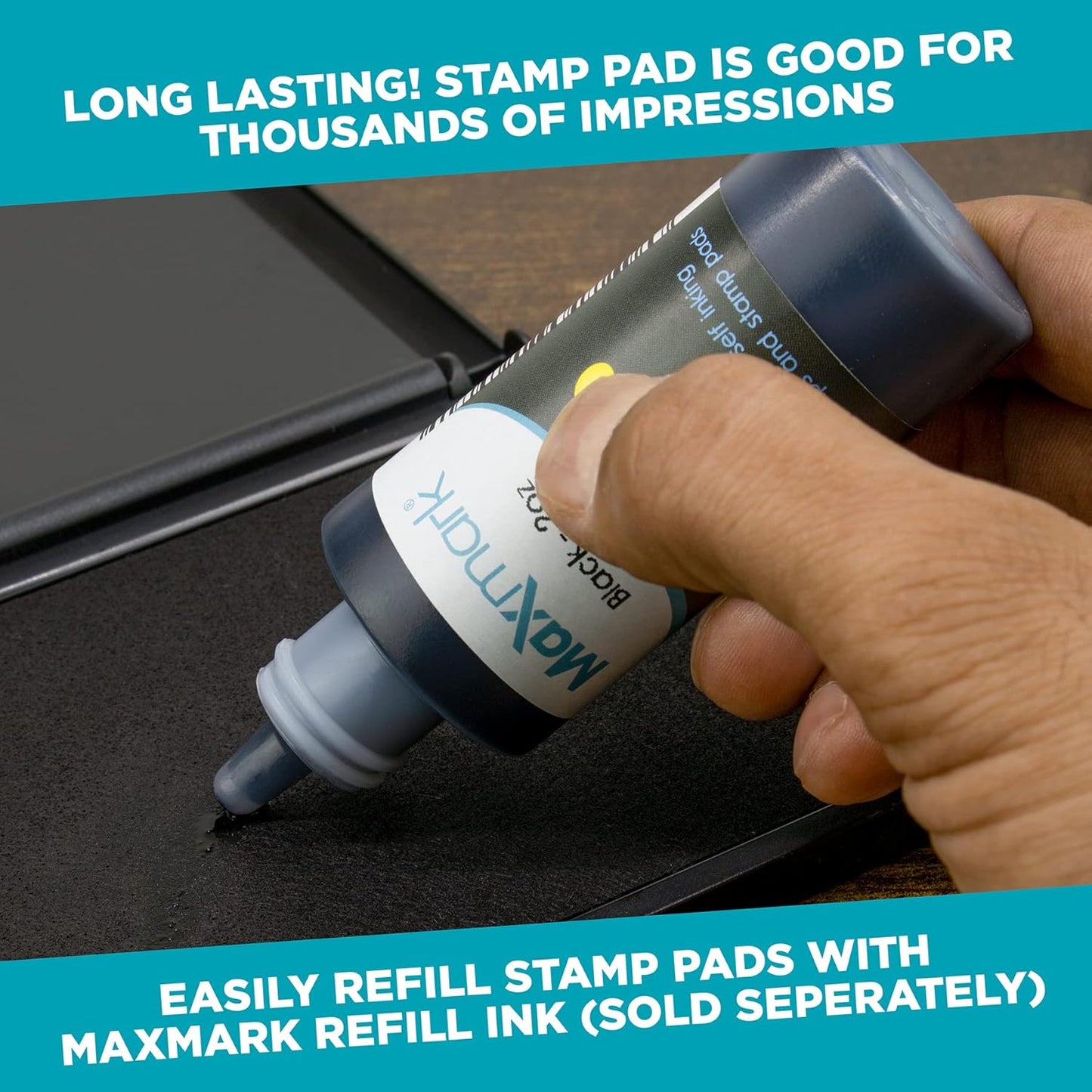 MaxMark Large Gray Stamp Pad - 2-3/4" by 4-1/4" - Premium Quality Felt Pad