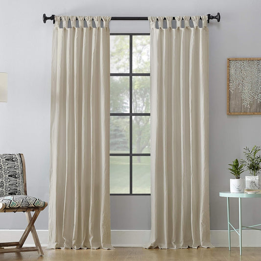 Archaeo Washed Cotton Twist Tab Curtain, 52" x 84", Oatmeal