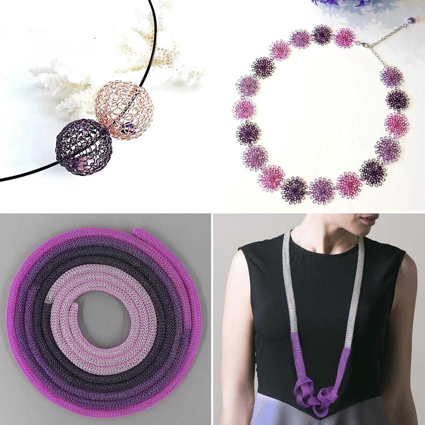 492FT Jewelry Wire 32 Gauge Tarnish-Resistant Copper Beading Wires Roll Bulk for DIY Crafts Jewelry Making, Purple Wire