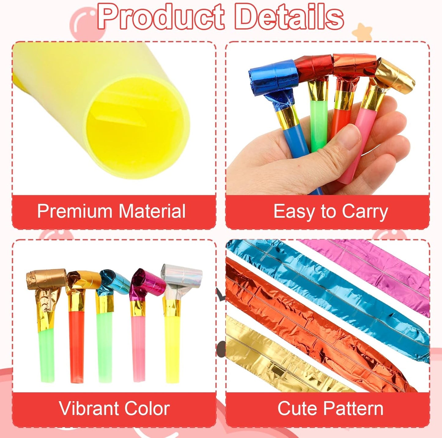 Party Blowers, 25 PCS Party Blowers for Kids, Party Blowouts, Party Noise Makers Horns, Birthday Blowers Noisemakers Blow Horns Party Whistles Favors for Birthday Christmas New Years Events