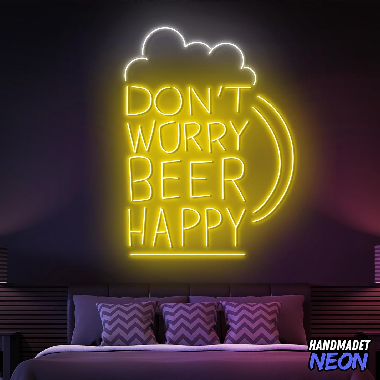 Handmadetnoensign Personalized Billiards Neon Sign, Custom Billiard Decor Led Light, Decorative Wall Art Lights Signs, Lounge, Game Room Gifts For Friends, Kids, Dad, Brother (Beer)