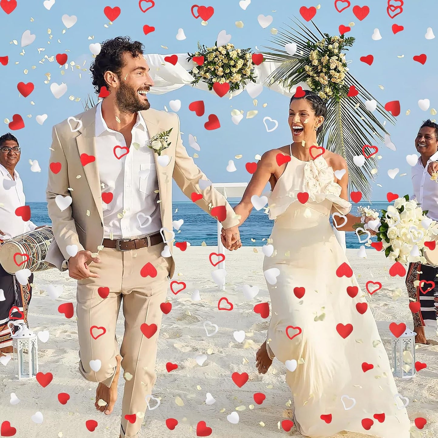 MARFOREVER Valentines Day Confetti, Red Heart Glitter Confetti Valentine's Day Metallic Foil Heart Love Table Scatter Sprinkles Sequins for Wedding Bridal Shower Birthday Party Favors Decorations