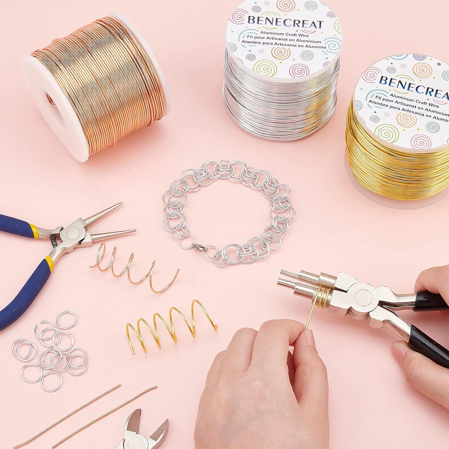 BENECREAT 12 17 18 Gauge Aluminum Wire (17 Gauge,380FT) Anodized Jewelry Craft Making Beading Floral Colored Aluminum Craft Wire - Black