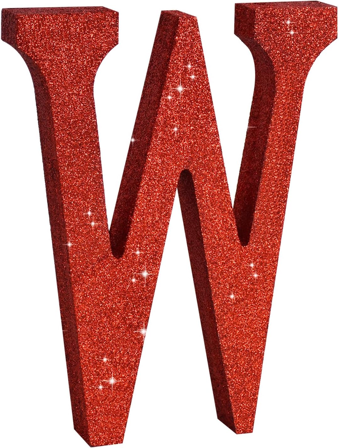 TONIFUL 8 Inch Red Glitter Letter W Table Centerpiece A-Z Red Birthday Party Decorations,Red Alphabet W for Birthday,Chrismas,Graduation,Bridal Shower,Wedding,Anniversary Party Supplies