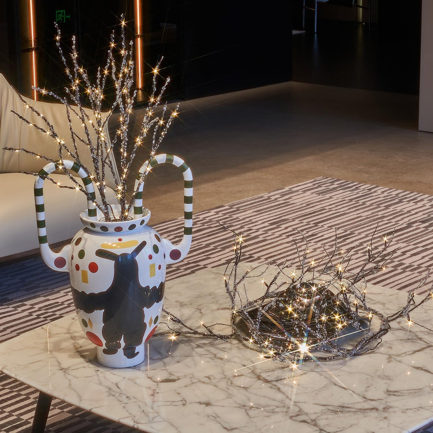 Fudios Lighted Branches with Ice Timer 100 LED 32IN, Artificial Tree Branch with Lights for Home Bedroom Fireplace Mantle Christmas Holiday Decoration