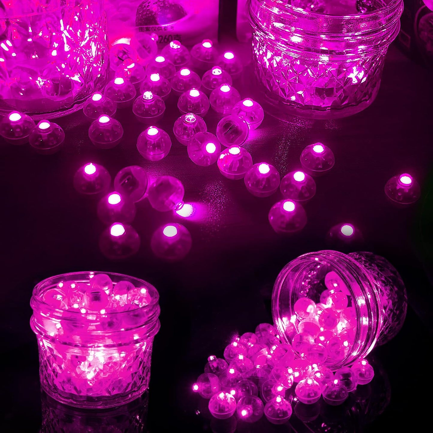 Aogist 200pcs Pink Balloon Light,Long Standby Time Waterproof Mini Ball Light,Round LED Flash Lamp for Paper Lantern Balloon Party,Wedding,Birthday,Festival,New Year and Christmas Decorative