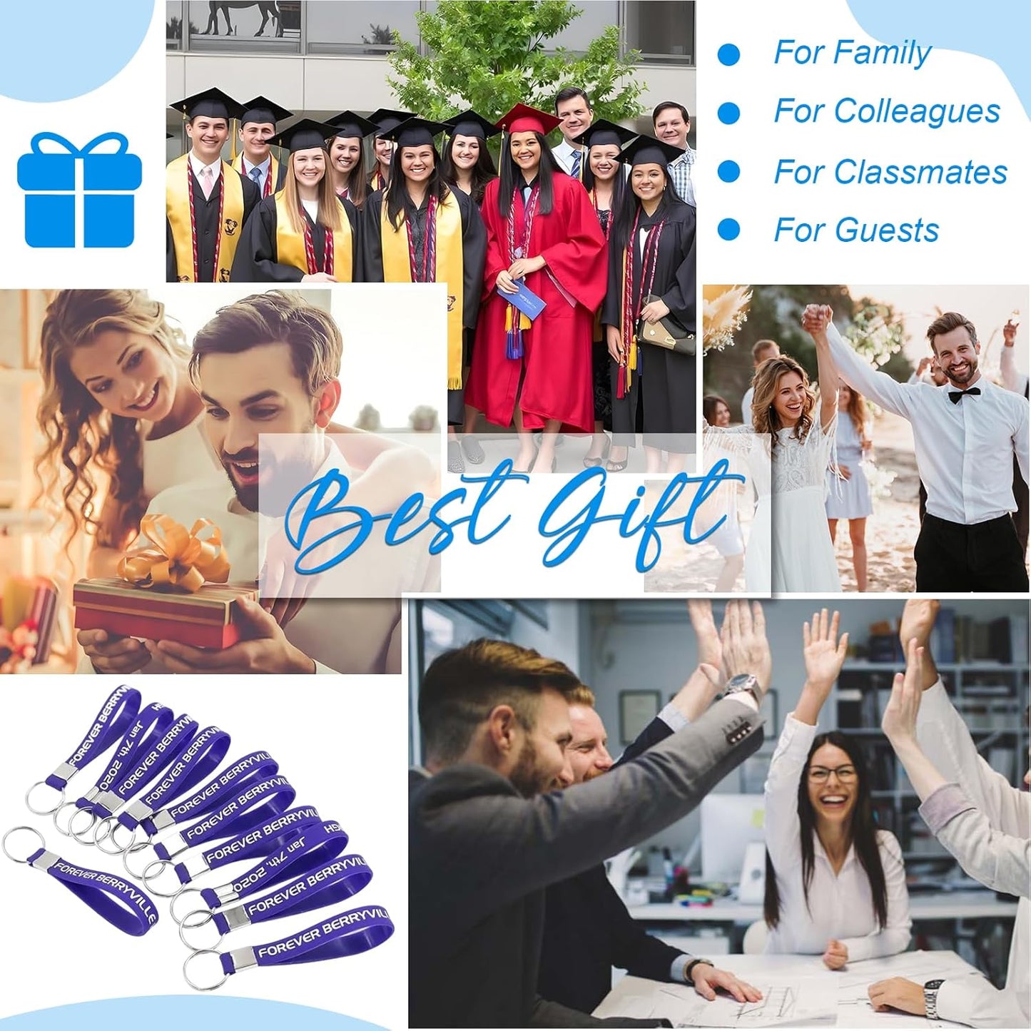 5/10/50/100 Bulk Custom Keychains Silicone Personalized Keychains Customized Text/Logo Keyrings for Events, Awareness, Motivation Customizable