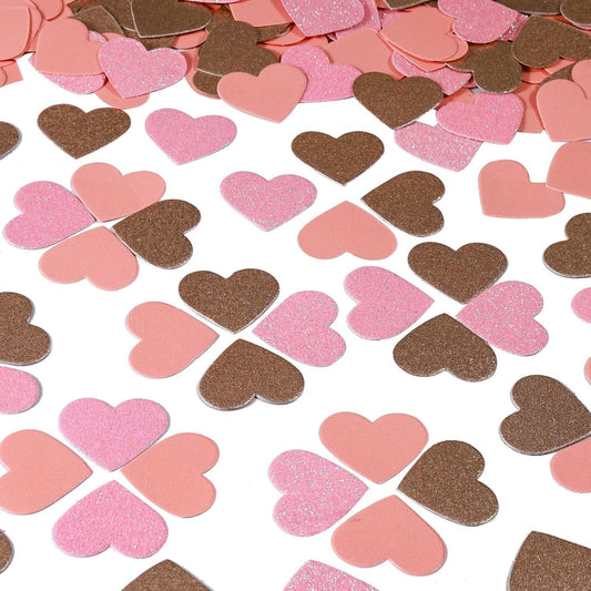 200 Pcs Pink Heart Paper Confetti for Valentine's Day Wedding Baby Shower Birthday Party Table Decoration Supplies