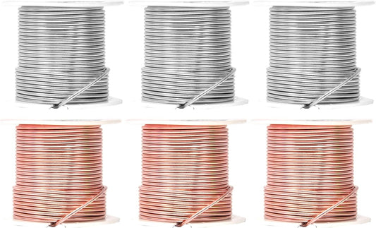 Mandala Crafts 14 Gauge Anodized Aluminum Craft Wire for Jewelry Making – 330 FT Colored Flexible Silver Copper Tone Wire - Bendable for Bonsai Armature Crafting Sculpting