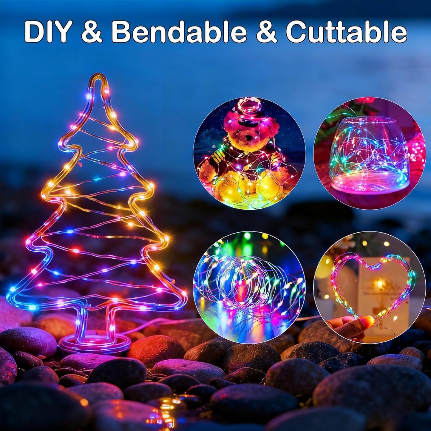 ZNYCYE 10 Pack 10ft 30 LED Mason Jar String Lights 8 Modes with Timer Waterproof Fairy Lights Upgraded Battery（Included Operated for DIY Wedding Party Mason Jar Christmas Decorations (Multi-Color)