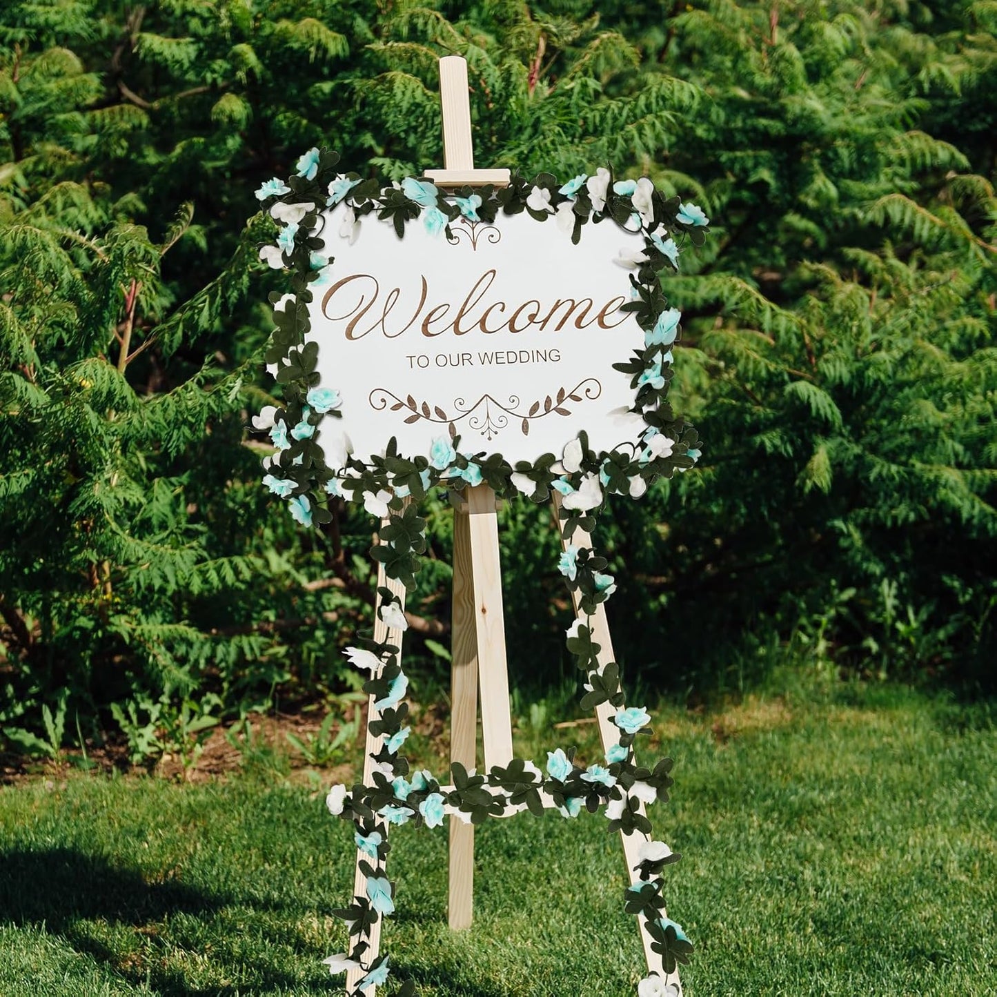 8 Pcs 65.6 Ft Flower Garland Rose Vines, Rose Garland for Decoration, Flower Vine for Room Table Birthday Wedding Party Garden Wall Decor