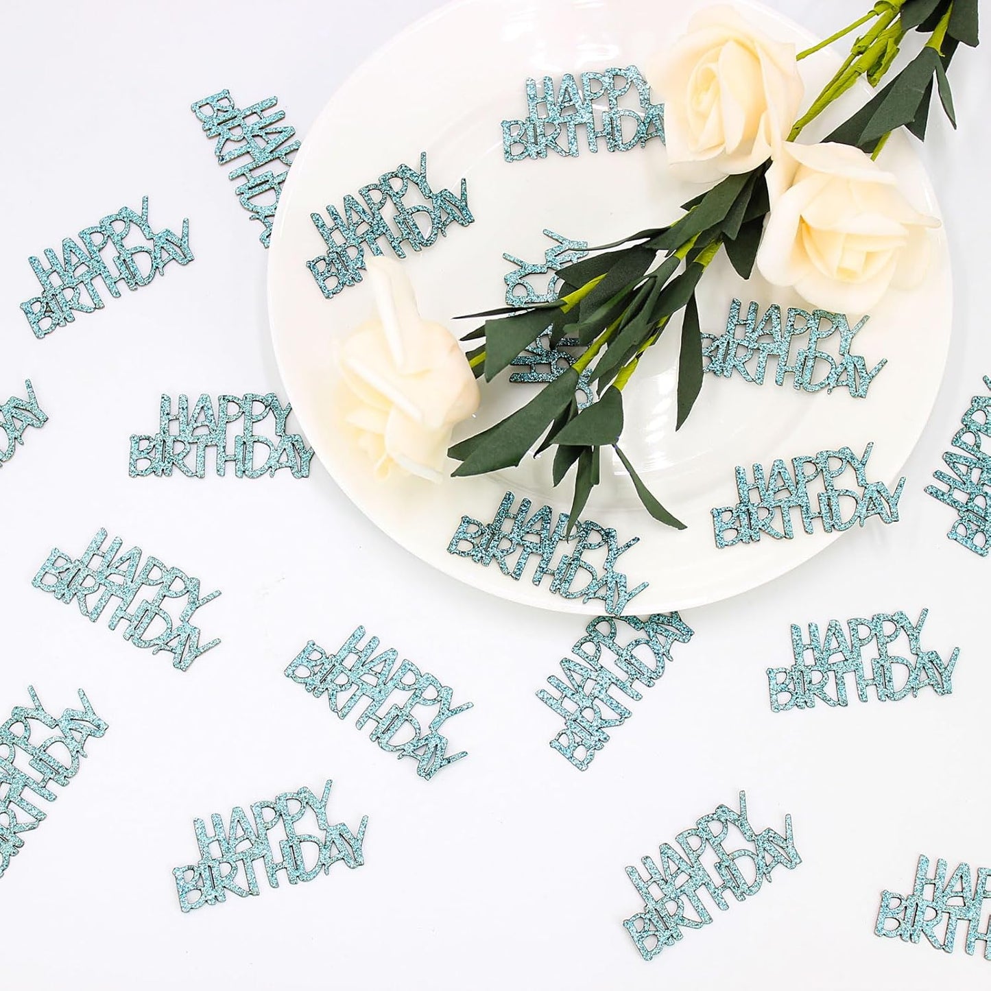 Blue Happy Birthday Confetti Birthday Table Decorations Baby Blue Glitter Table Scatters for Kids Boy Birthday Party Supplies 100PC