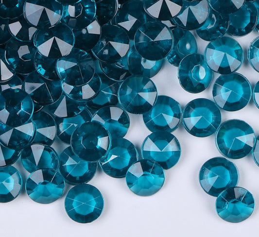 1000pcs/ Pack Wedding Table Acrylic Diamond Scatter Crystals Confetti Acrylic Gems Vase Fillers Rhinestones for Wedding, Bridal Shower, Vase Beads Decorations (10mm, Turquoise)