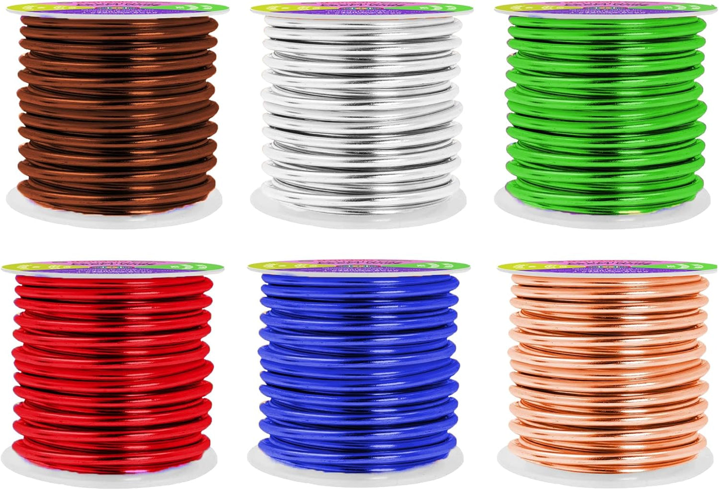 Mandala Crafts 8 Gauge Anodized Aluminum Craft Wire for Jewelry Making - 120 FT Colored Flexible Silver Copper True Blue Brown Red Kelly Green Wire - Bendable for Bonsai Armature Crafting Sculpting