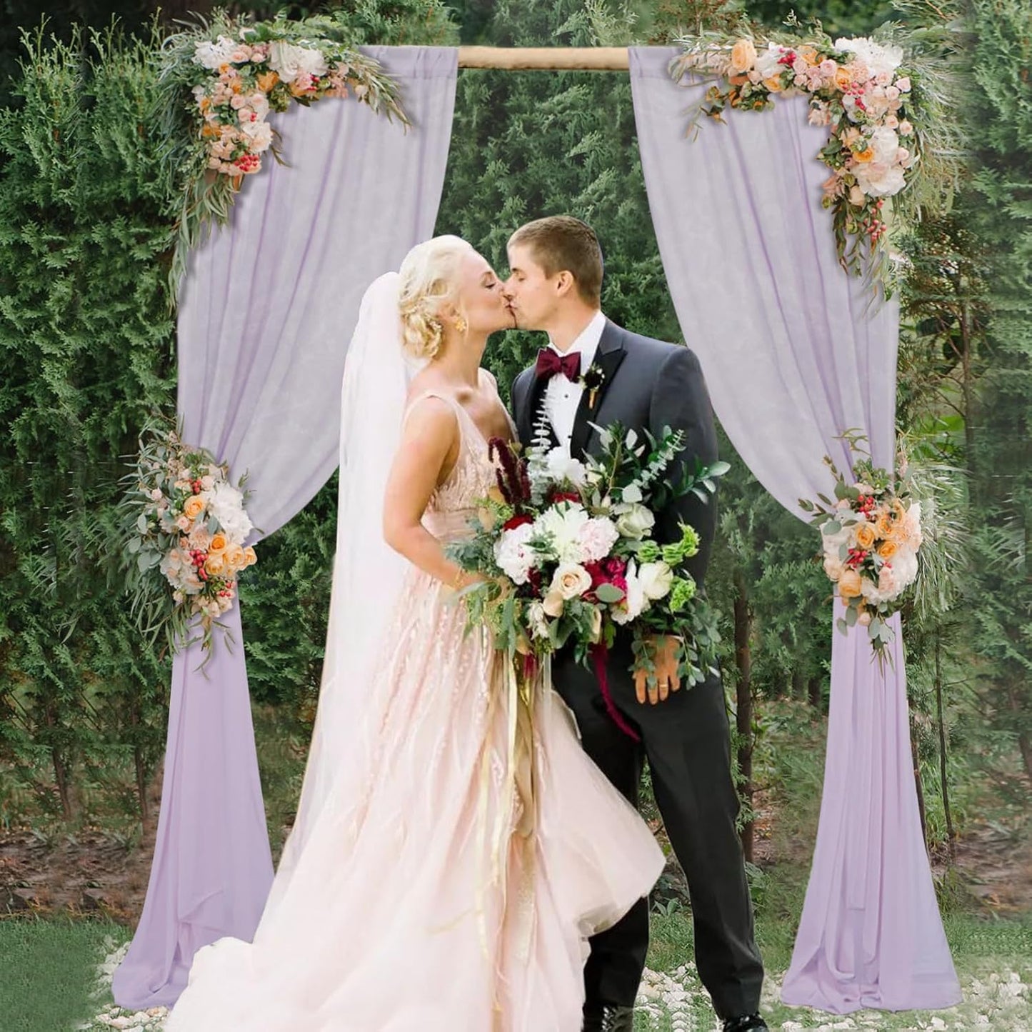 DUOBAO Silver Gray Curtains for Living Room Set of 2 Chiffon Curtain Window Voile Panels/Drapes/Treatment for Bedroom Office Banquet Room (2pcs 29x120 Inches)