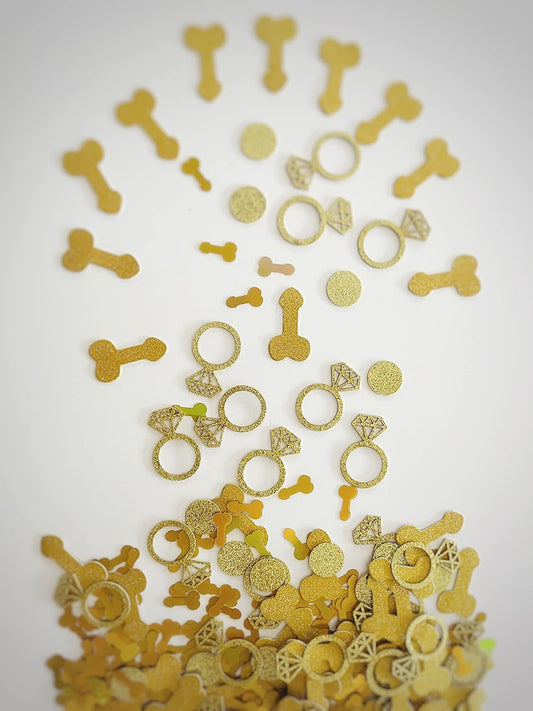 800 Pcs Golden Glitter Cute Sprinkle Confetti Party Table Decoration Confetti for Celebration, Wedding, Engagement Supplies, Valentine's Day, Bachelorette Decoration