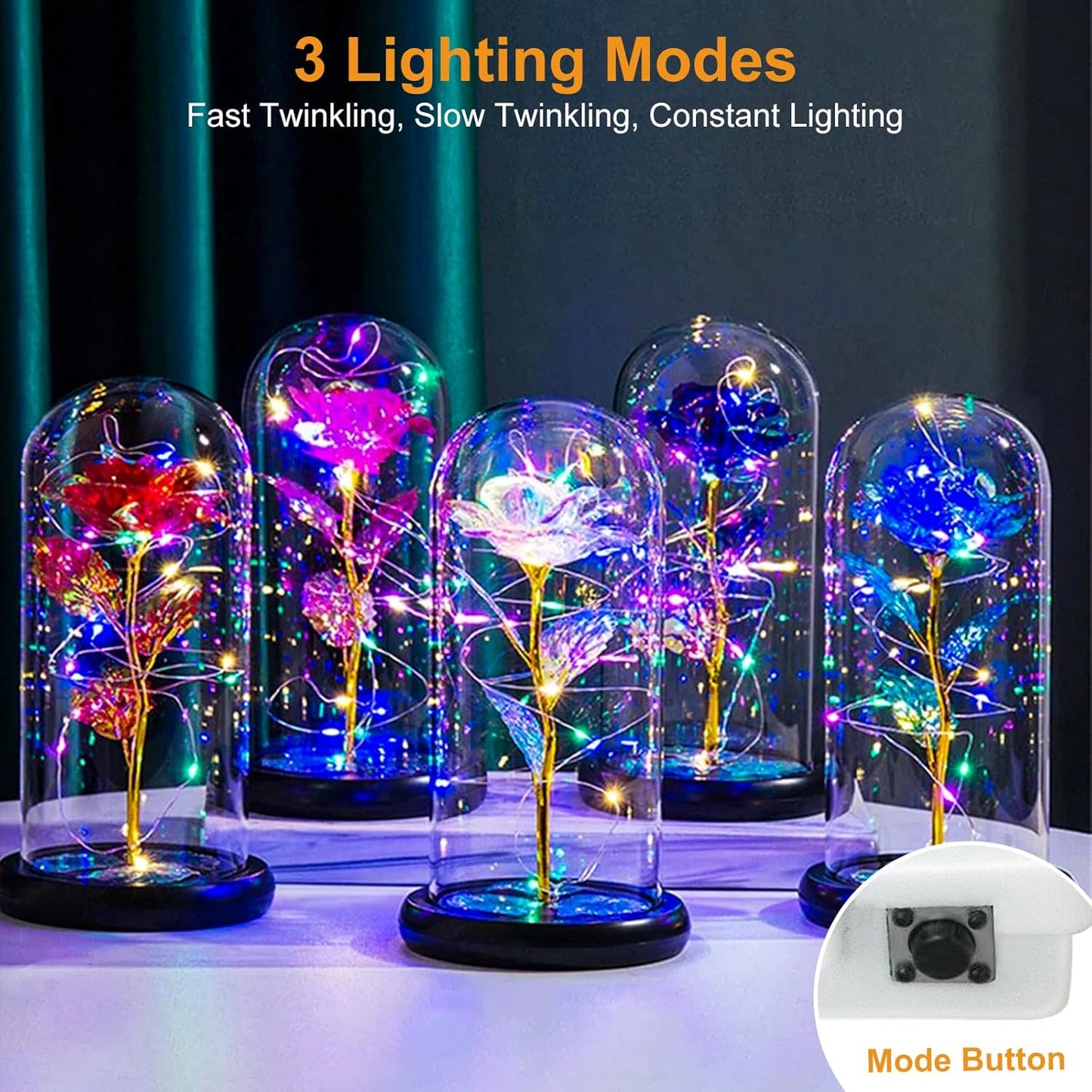 btfarm 6 Pack Fairy Lights Battery Operated [3 Modes], 7ft 20 Led Twinkle Lights String Lights Waterproof Bulk Small Mini Silver Wire for Mason Jars Vases Wedding Table Centerpiece, Multicolor