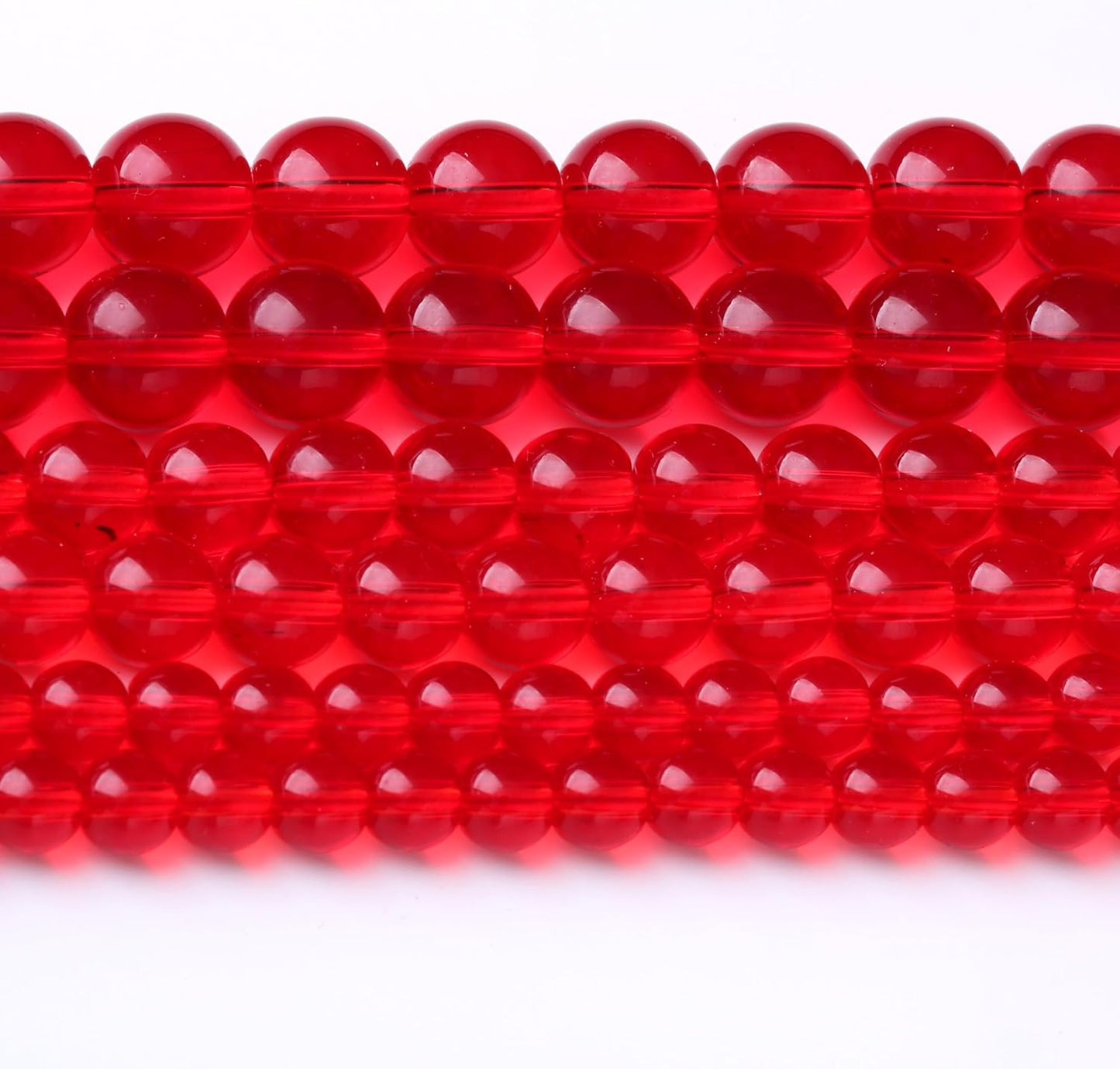 Red Glass Round Crystal Energy Jade Beads, 4MM, 90PCS, for Jewelry Making, DIY Bracelet, Necklace, Wedding Decorations