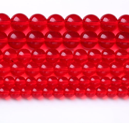 Red Glass Round Crystal Energy Jade Beads, 4MM, 90PCS, for Jewelry Making, DIY Bracelet, Necklace, Wedding Decorations