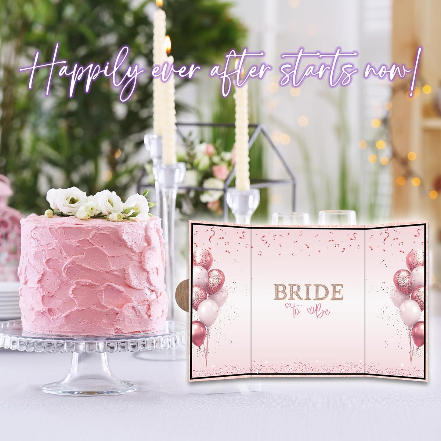 Pink Balloon Bridal Shower Decorations - Bride-to-Be Alternative Signature Guest Book for Women - 18 ''x12'' Signature Book Gifts - Bachelorette Party Wedding Reception Decor & Supplies - A06