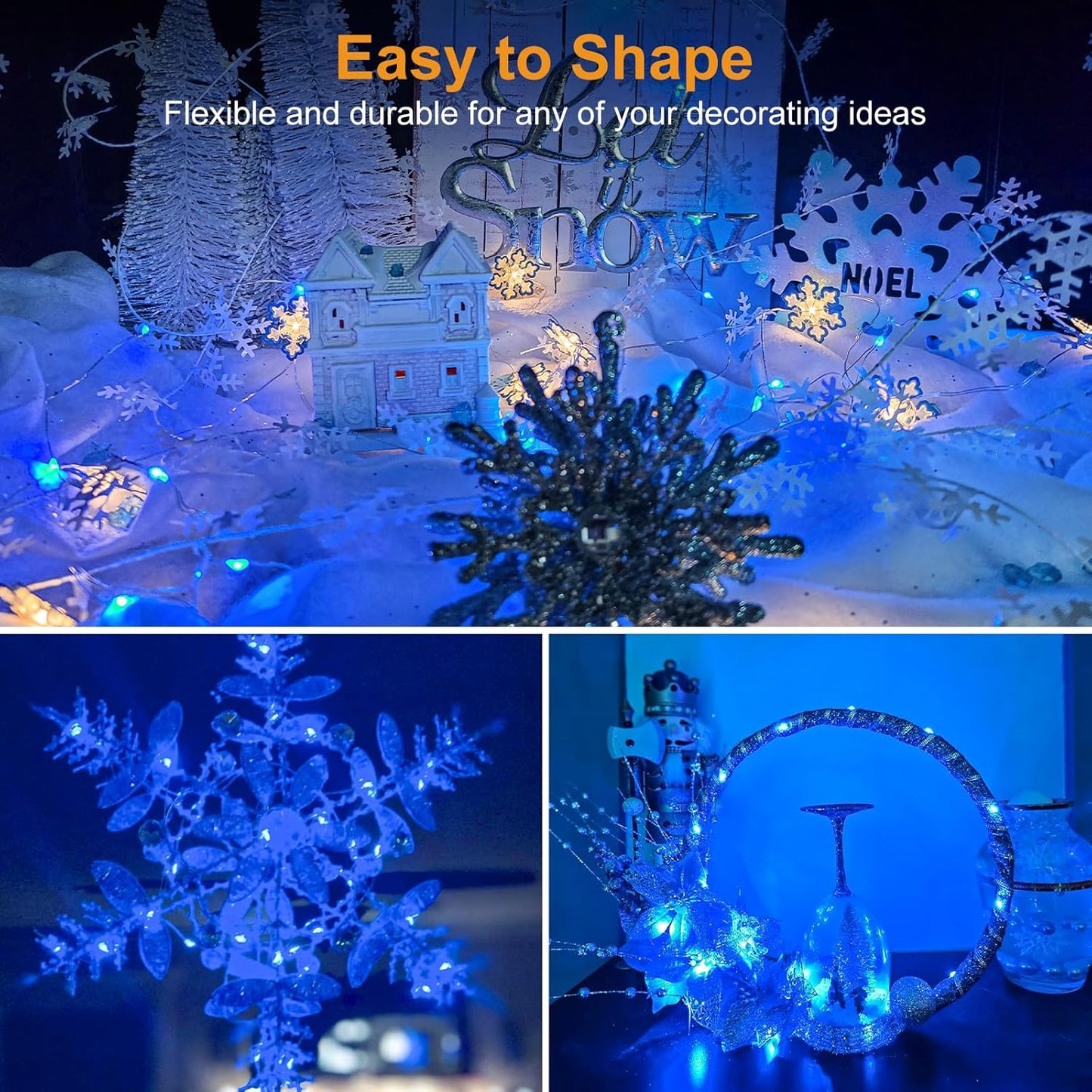btfarm 6 Pack Fairy Lights Battery Operated [3 Modes], 7ft 20 Led Twinkle Lights String Lights Waterproof Bulk Small Mini Silver Wire for Mason Jars Vases Wedding Table Centerpiece, Blue