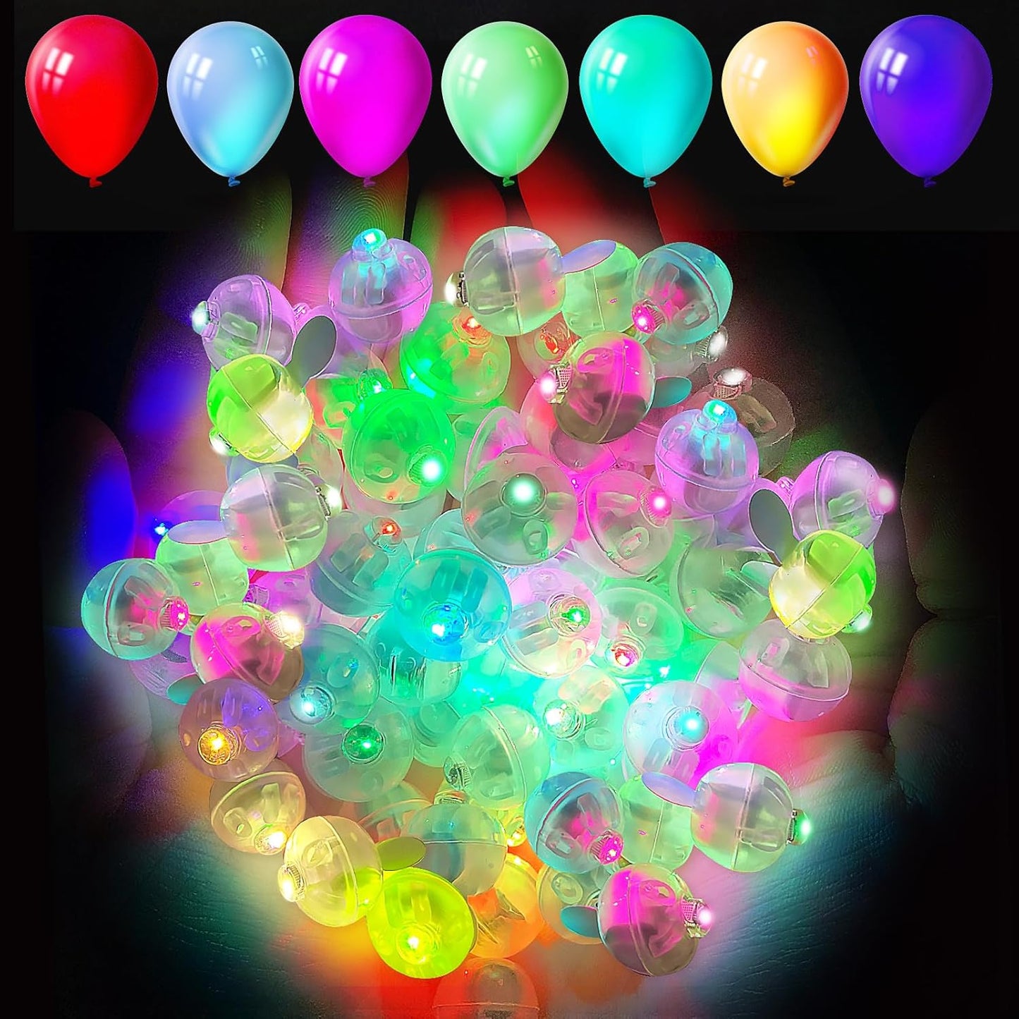 Aogist 200pcs Multicolor Balloon Light,Long Standby Time Waterproof Mini Ball Light,Round LED Flash Lamp for Paper Lantern Balloon Party,Wedding,Birthday,Festival,New Year and Christmas Decorative