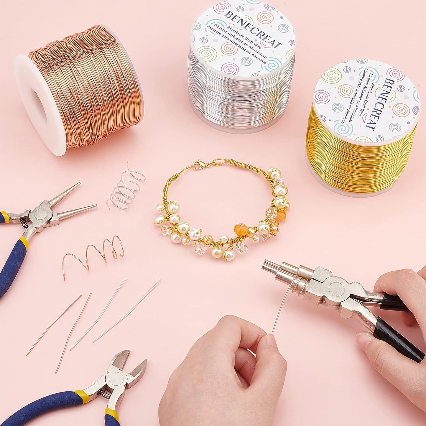 BENECREAT 20 Gauge 770FT Aluminum Wire Anodized Jewelry Craft Making Beading Floral Colored Aluminum Craft Wire for Halloween Decoration - Purple