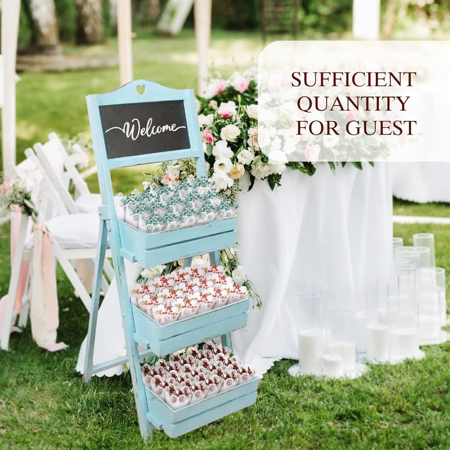 Yinsun 60pcs Wedding Confetti Cones White Hollow Paper Cone, Flower Pattern Confetti Lace Paper for Small Bouquet Rose Petal Candy Wedding Party