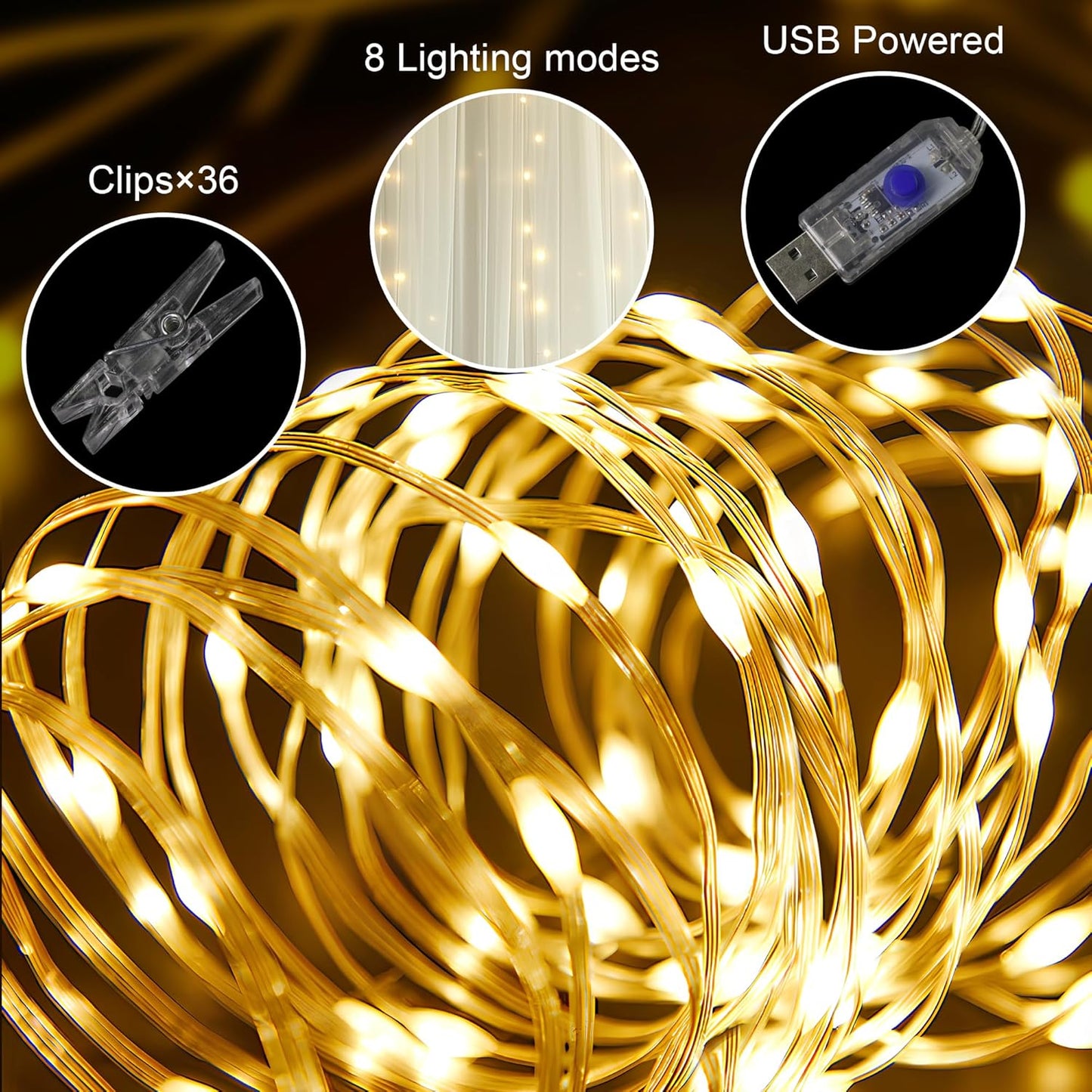 Tulle Backdrop Curtain with Lights String 30 X 10FT Ivory Sheer Tulle Backdrop Curtains for Wedding Birthday Party Reception Photo Booth Background Decorations (6 Panels 5x10FT)