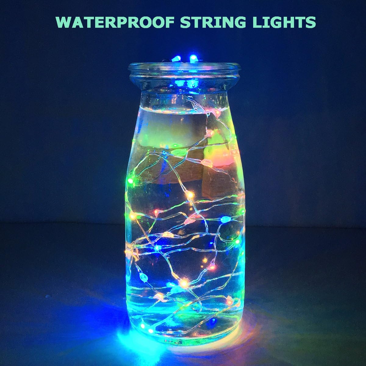 NeoJoy Rechargeable Wine Bottle Lights, LED Cork Lights USB Fairy String Lights for Parties Decoration, Colorful Set of 6