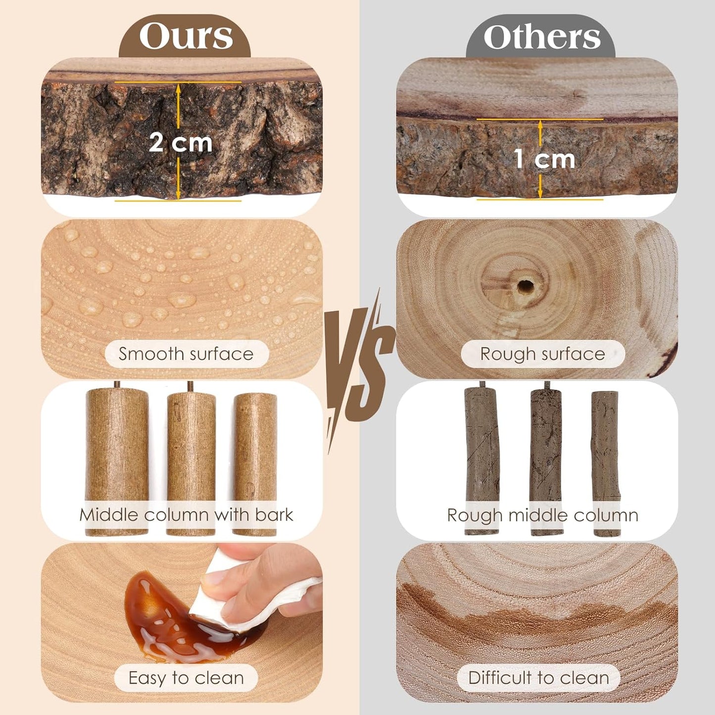 Wooden Cupcake Stand for 50 Cupcakes 4-Tier Dessert Tower Rustic Tiered Display Stand for Woodland Baby Shower Decorations, Farmers Market Decor, Wedding, Birthday, Graduation, Tea Party