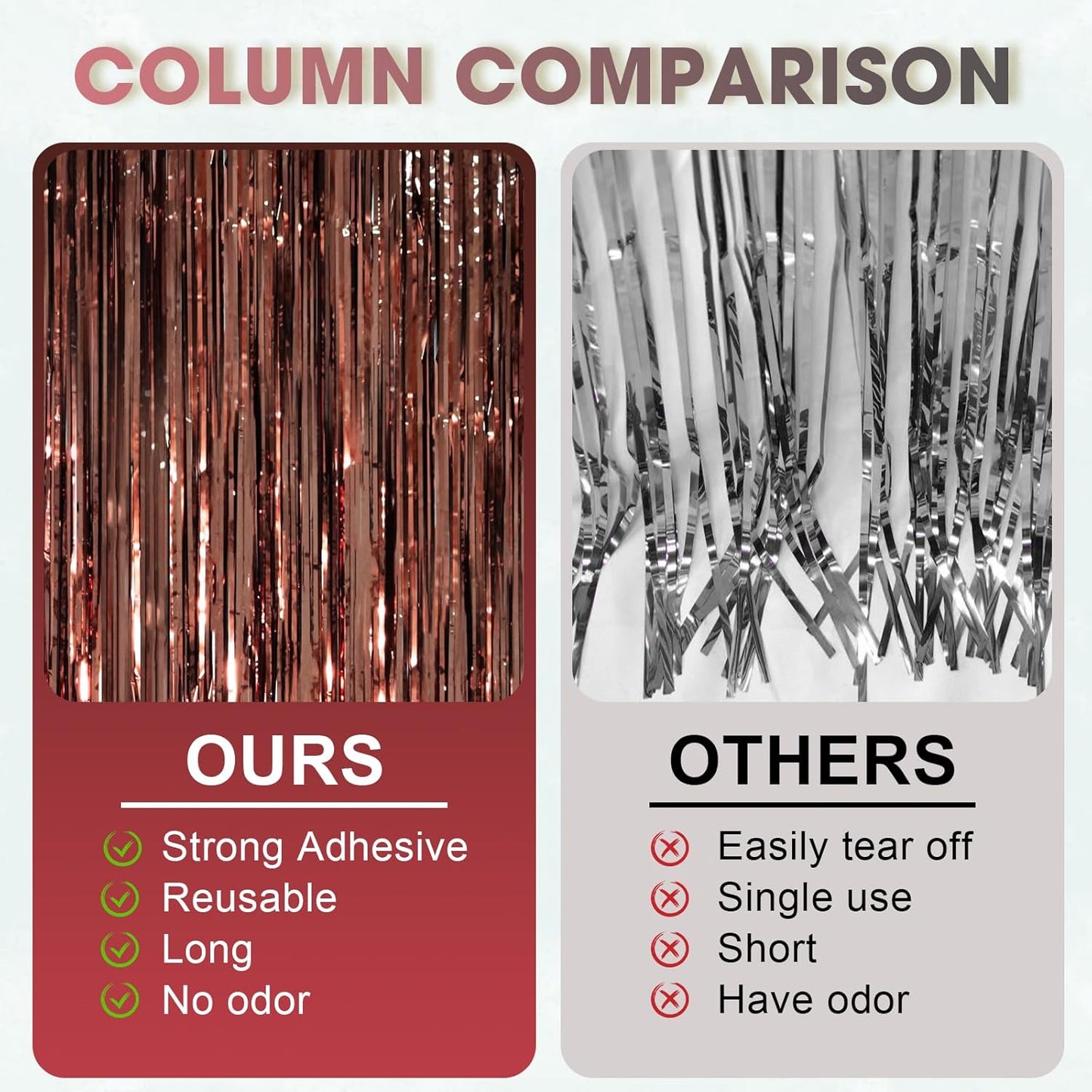 2 Pack Brown Foil Fringe Backdrop Curtains, Tinsel Streamers Party Decorations, Fringe Backdrop, Door Shimmer for Thanksgiving Day or Birthday Party