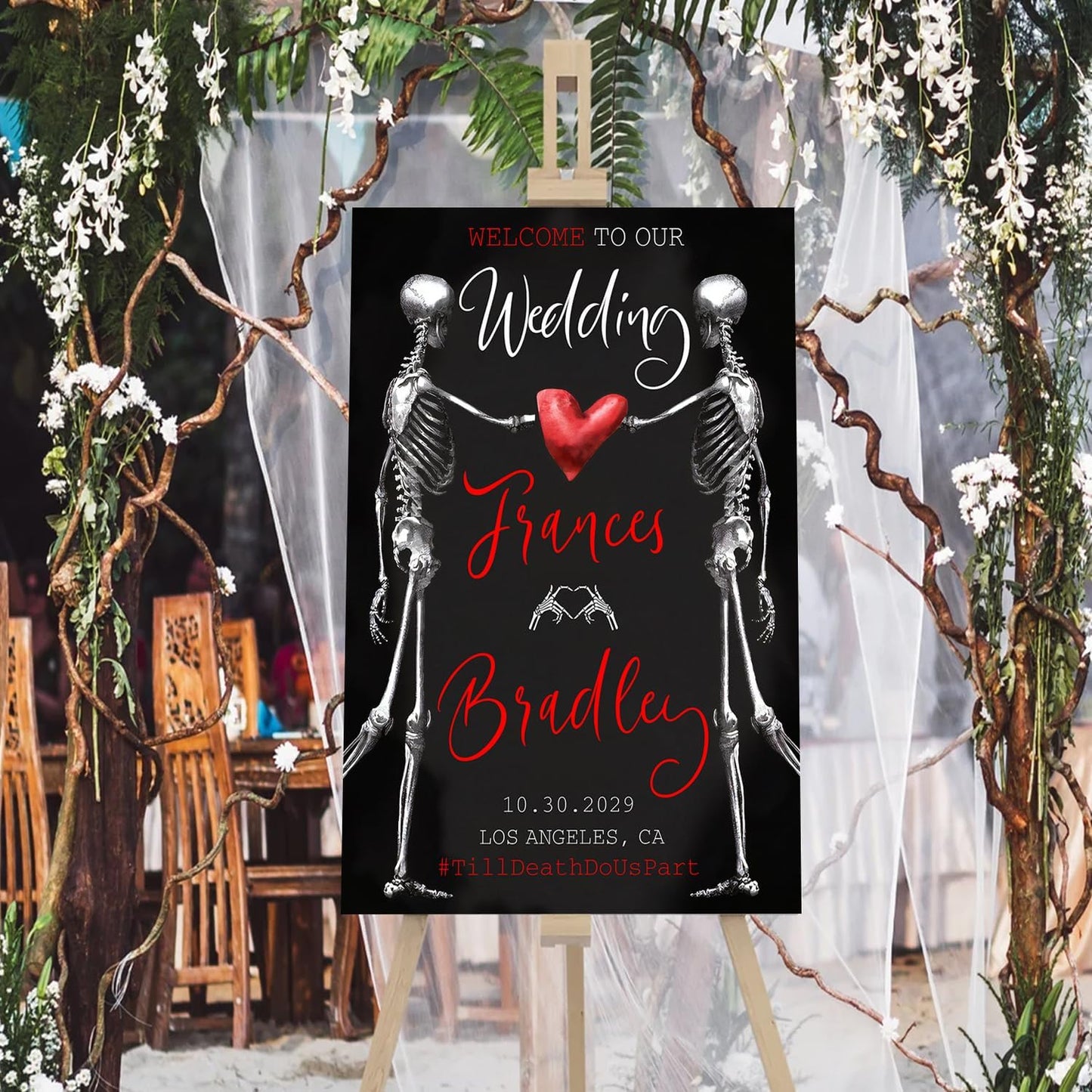 Welcome To Our Wedding Sign, Gothic Wedding Welcome Sign, Dark Romantic Goth Wedding Sign, Wedding Sign Halloween Wedding, Black Wedding Gothic Welcome Sign, Halloween Wedding Welcome Sign