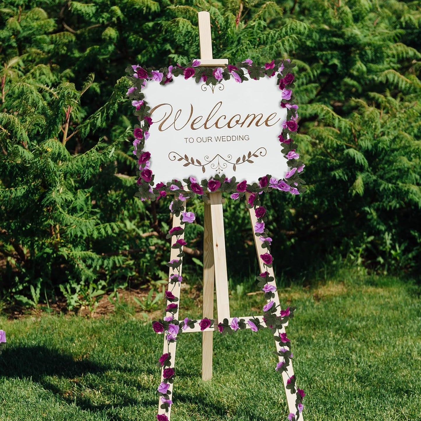 12 Pcs 99 Ft Flower Garland Rose Vines, Rose Garland for Decoration, Flower Vine for Room Table Birthday Wedding Party Garden Wall Decor