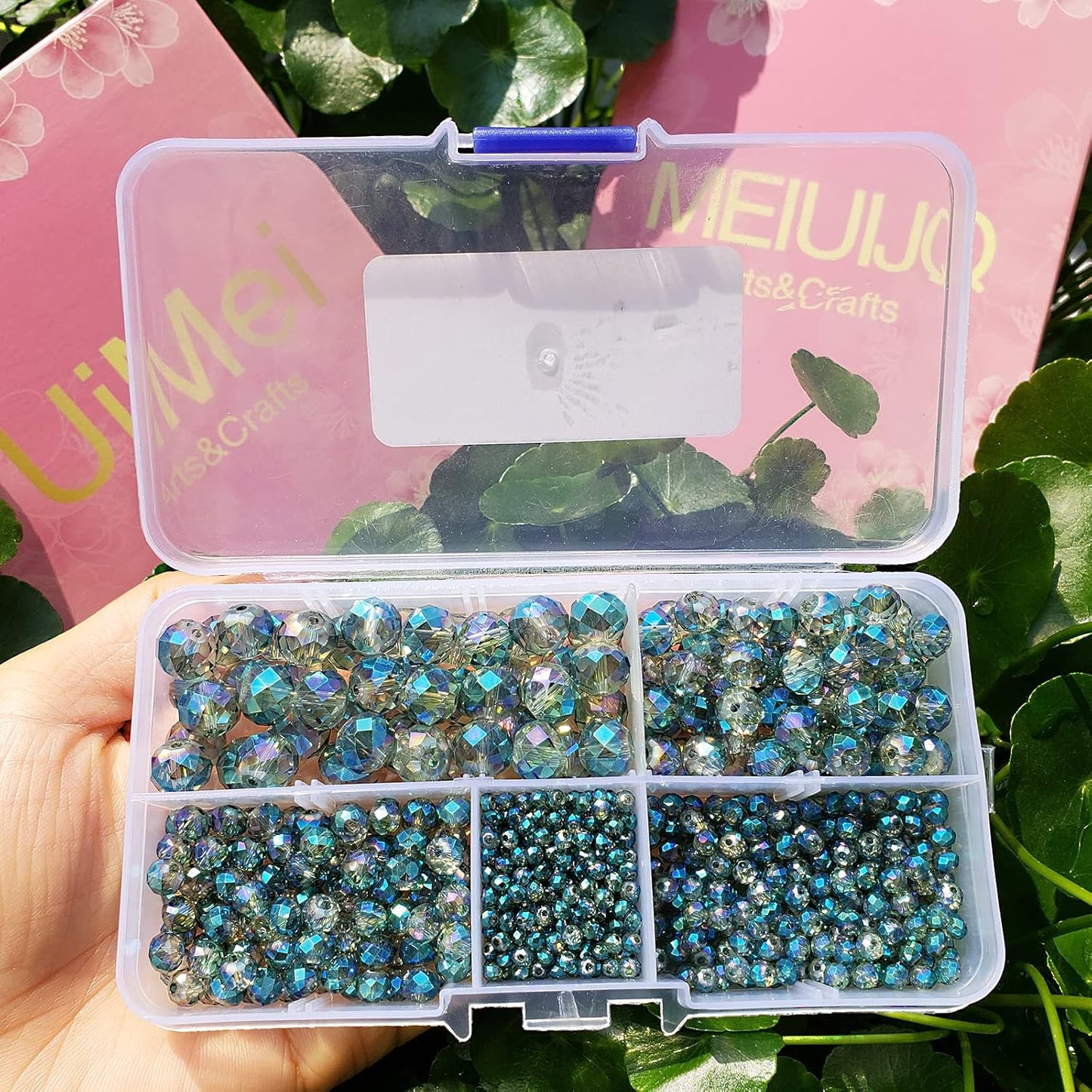 2-10mm Briolette Rondelle 810pcs Clear Green Crystal Glass Beads Faceted Shape Crystal Spacer Beads for Bracelet Necklace Decorative Hand Jewelry Making (2/4/6/8/10mm Clear Green)