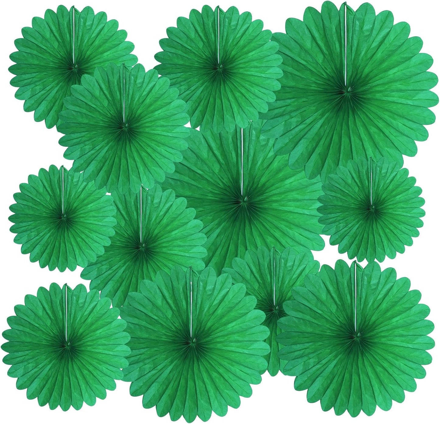 20 Pcs Green Hanging Paper Fan, Hanging Honeycomb Round Paper Fans for Weddings, Birthdays, Christmas, Baby Showers, Classroom, Events Ceiling Party Supplies Decorations