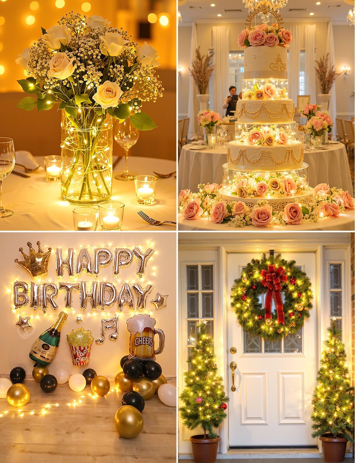 Brightown 14 Pack LED Fairy Lights Battery Operated String Lights, 7ft 20LED Waterproof Silver Wire String Lights, Firefly Starry Moon Lights for Mason Jars DIY Christmas Wedding Party Bedroom