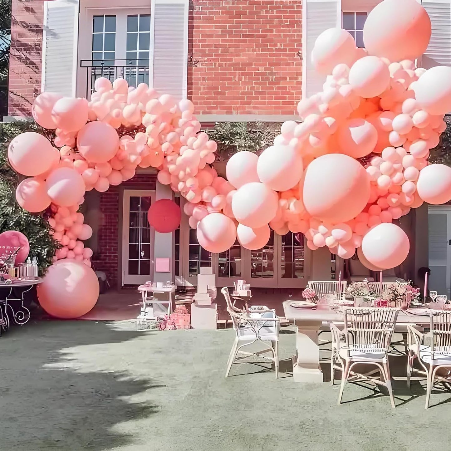 Balloon Column Kit Set of 2 With Baby Pink Chrome Balloons Included - with Base,Pole,Balloon Tower Backdrop Decoration for Wedding,Baby Shower, Birthday,Princess Party, or Bachelorette