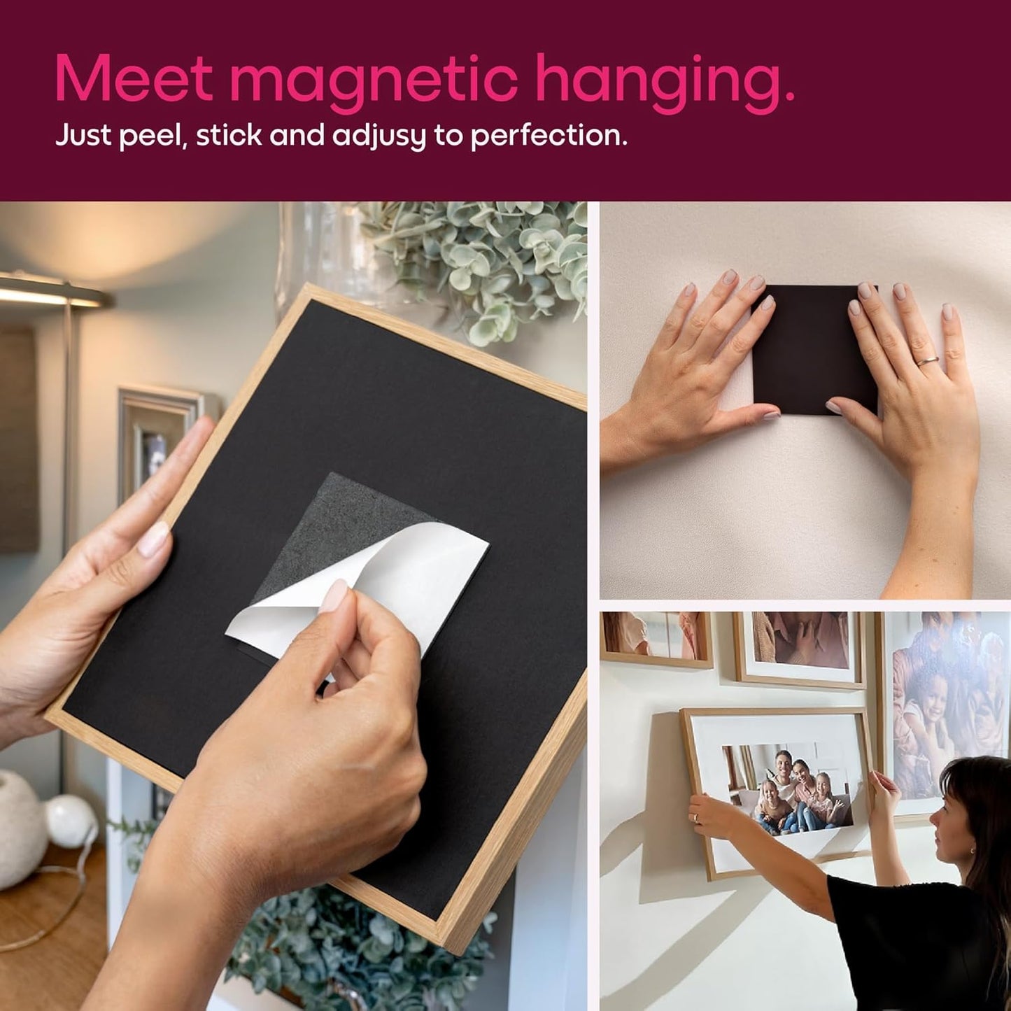 Mixtiles Official - Custom Photo Tiles - Personalized Printed Photos - Magnetic Wall Frames - Adhesive Sticker, No Nails - Various Sizes and Frames - wild-visual-7-Tile - Oak Frame