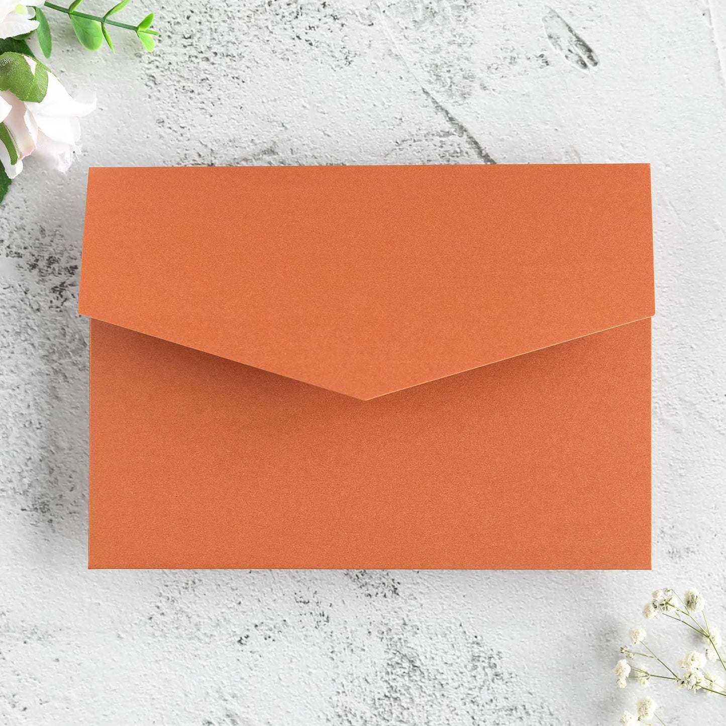 20 PCS Burnt Orange Tri-fold Laser Cut Wedding Invitation Pockets for 5x7 Wedding Cards Bridal Shower Engagement Quinceanera Invitation