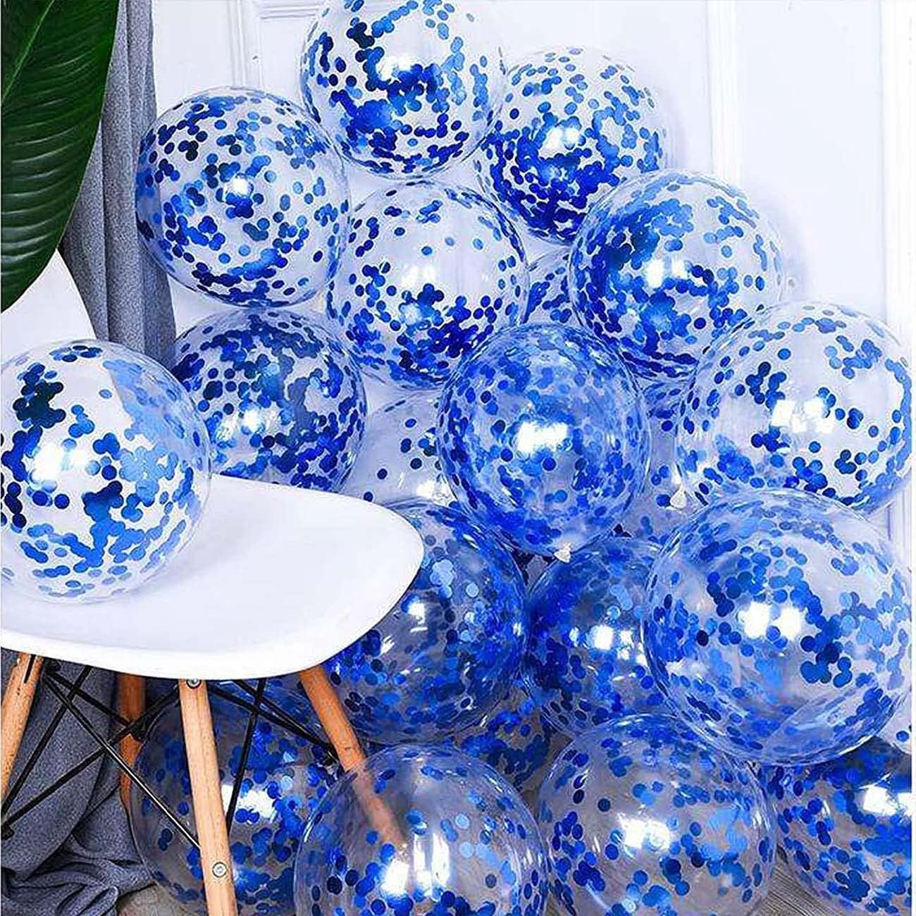 Blue Metallic Foil Confetti(0.59 inch) Round Dots Glitter Table Confetti for Party Wedding Decorations,2.11 OZ per pack