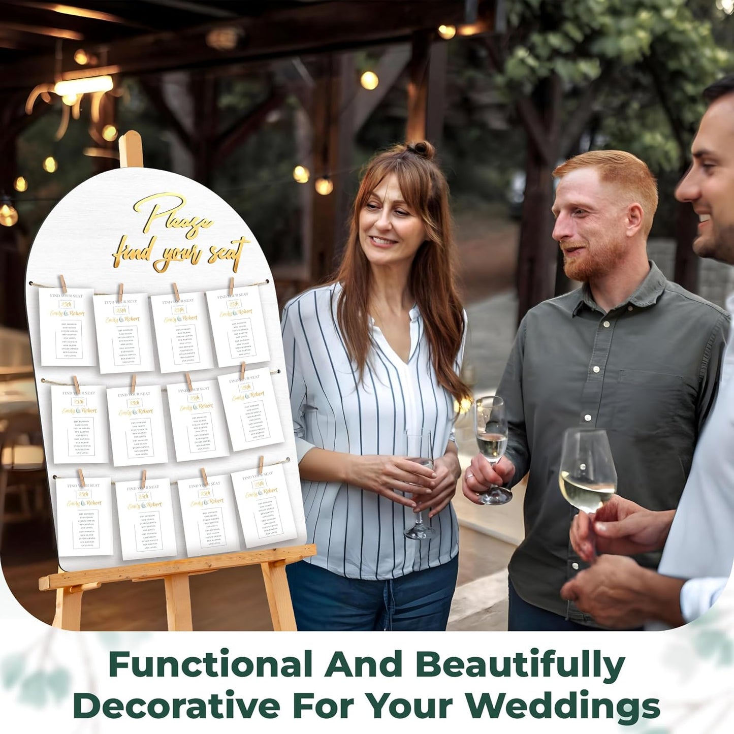 Wedding Seating Chart Board Display for Wedding Reception - Rustic Seating Chart for Reception Display, Find Your Seat Sign Wood Board Decor Ideas