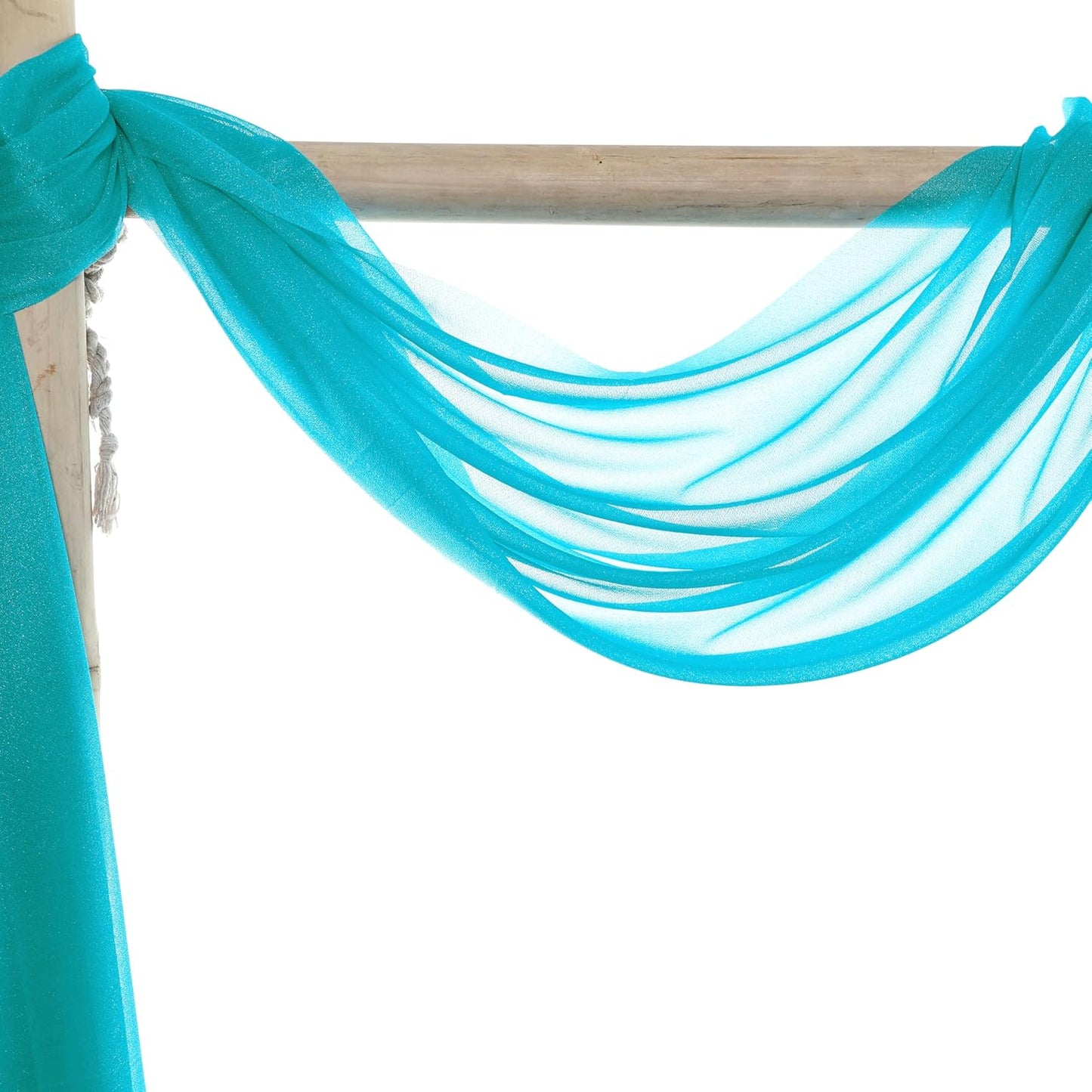 VDS Pack of 1 Panel (30 Inch X 30 Feet) Wedding Arch Draping Fabric Sheer Chiffon Fabric Drapery for Wedding Ceremony Reception Swag Backdrop Canopy Chuppah ARBO Altars Decoration (Peacock Blue)