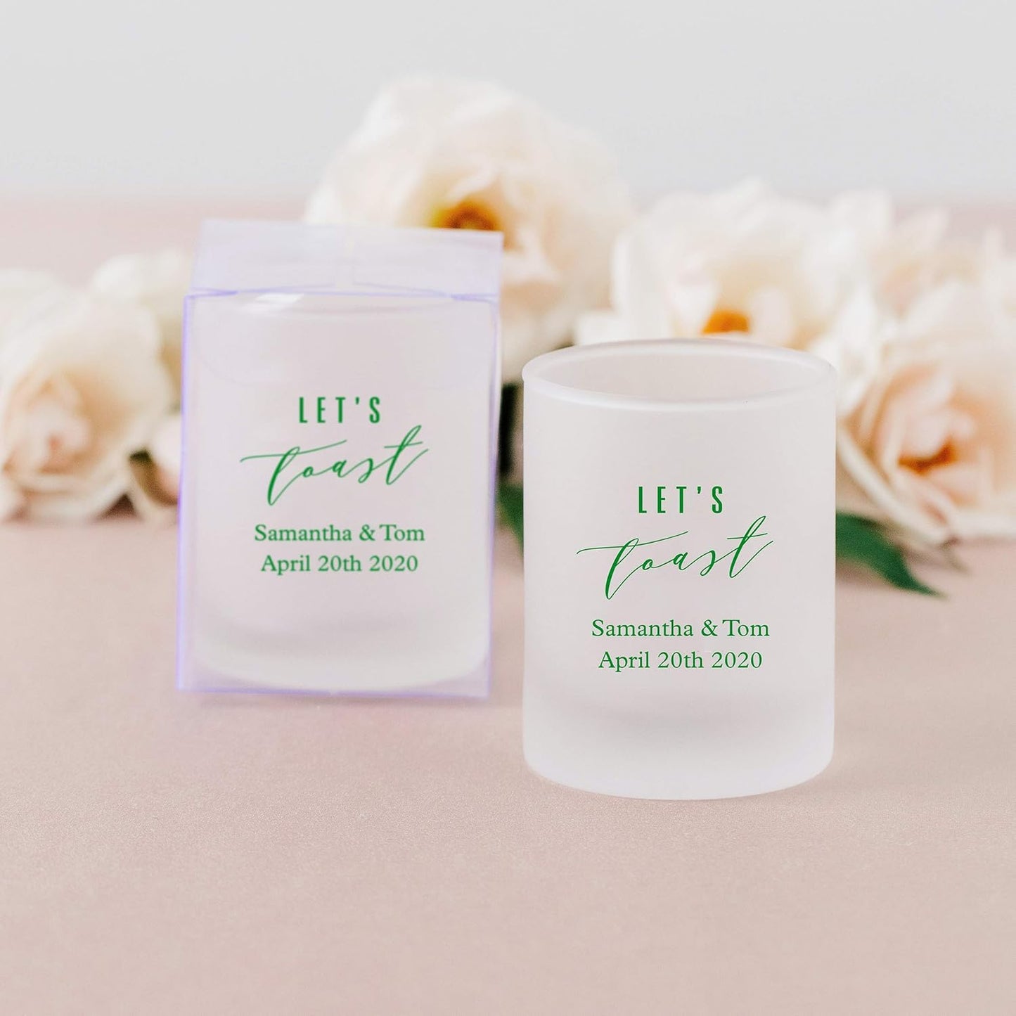 WEDDINGSTAR Personalized 3oz Frosted Shot Glass Customizable Full Color Print - 156 pack